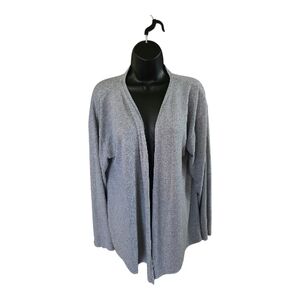 Elegant Gray Open-Front Cardigan